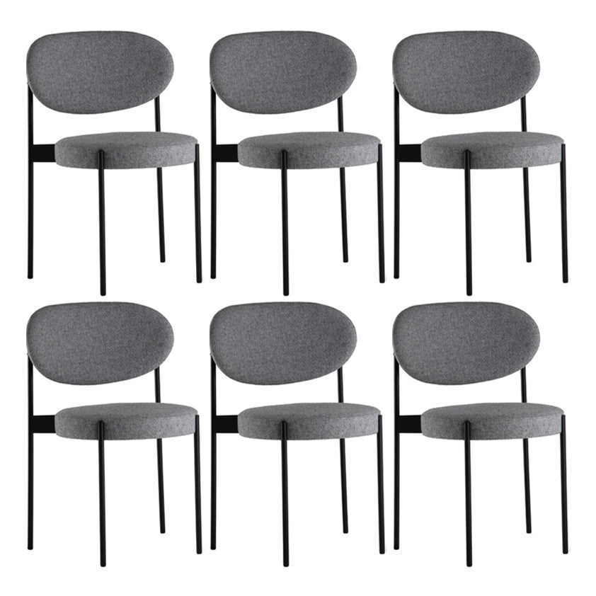 Glam Style Metal Side Chair Open Back Dining Armless Chair for Dining Room Grey Set of 6 Clearhalo ' kitchen&dining_furn' 'Dining Chairs' 'Dining Tables & Seating' 'dining_chair' 'Furniture' 'furniture_dining_chair' 'Kitchen & Dining Furniture' 'kitchen' 3835722