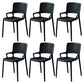 Contemporary Side Plastic Dining Room Chair Open Back Dining Side Chair for Home Use Black 6 Piece Set Clearhalo ' kitchen&dining_furn' 'Dining Chairs' 'Dining Tables & Seating' 'dining_chair' 'furn' 'furn_dining_chair' 'Furniture' 'furniture_dining_chair' 'Kitchen & Dining Furniture' 'kitchen' 3835734