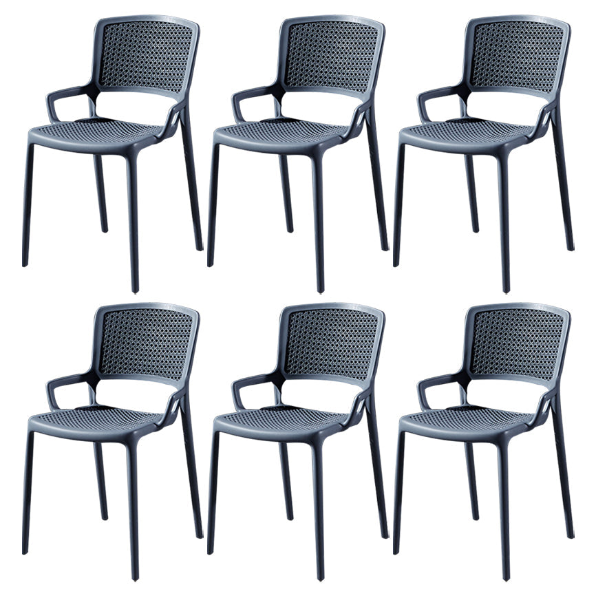 Contemporary Side Plastic Dining Room Chair Open Back Dining Side Chair for Home Use Grey 6 Piece Set Clearhalo ' kitchen&dining_furn' 'Dining Chairs' 'Dining Tables & Seating' 'dining_chair' 'furn' 'furn_dining_chair' 'Furniture' 'furniture_dining_chair' 'Kitchen & Dining Furniture' 'kitchen' 3835739