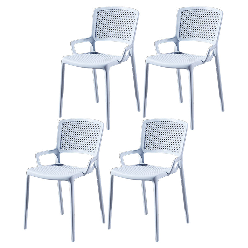 Contemporary Side Plastic Dining Room Chair Open Back Dining Side Chair for Home Use White 4 Piece Set Clearhalo ' kitchen&dining_furn' 'Dining Chairs' 'Dining Tables & Seating' 'dining_chair' 'furn' 'furn_dining_chair' 'Furniture' 'furniture_dining_chair' 'Kitchen & Dining Furniture' 'kitchen' 3835744