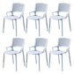 Contemporary Side Plastic Dining Room Chair Open Back Dining Side Chair for Home Use White 6 Piece Set Clearhalo ' kitchen&dining_furn' 'Dining Chairs' 'Dining Tables & Seating' 'dining_chair' 'furn' 'furn_dining_chair' 'Furniture' 'furniture_dining_chair' 'Kitchen & Dining Furniture' 'kitchen' 3835745