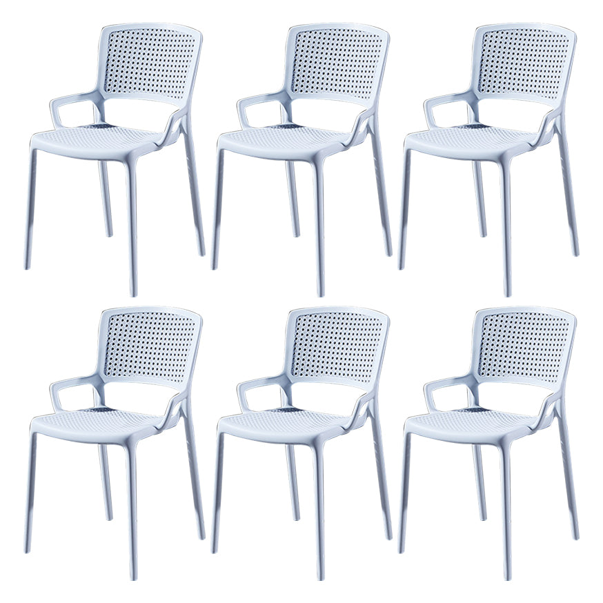 Contemporary Side Plastic Dining Room Chair Open Back Dining Side Chair for Home Use White 6 Piece Set Clearhalo ' kitchen&dining_furn' 'Dining Chairs' 'Dining Tables & Seating' 'dining_chair' 'furn' 'furn_dining_chair' 'Furniture' 'furniture_dining_chair' 'Kitchen & Dining Furniture' 'kitchen' 3835745