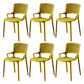 Contemporary Side Plastic Dining Room Chair Open Back Dining Side Chair for Home Use Yellow 6 Piece Set Clearhalo ' kitchen&dining_furn' 'Dining Chairs' 'Dining Tables & Seating' 'dining_chair' 'furn' 'furn_dining_chair' 'Furniture' 'furniture_dining_chair' 'Kitchen & Dining Furniture' 'kitchen' 3835752