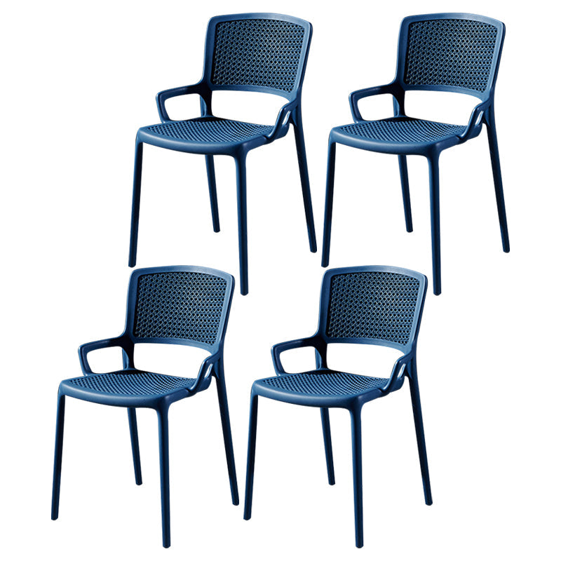 Contemporary Side Plastic Dining Room Chair Open Back Dining Side Chair for Home Use Blue 4 Piece Set Clearhalo ' kitchen&dining_furn' 'Dining Chairs' 'Dining Tables & Seating' 'dining_chair' 'furn' 'furn_dining_chair' 'Furniture' 'furniture_dining_chair' 'Kitchen & Dining Furniture' 'kitchen' 3835755