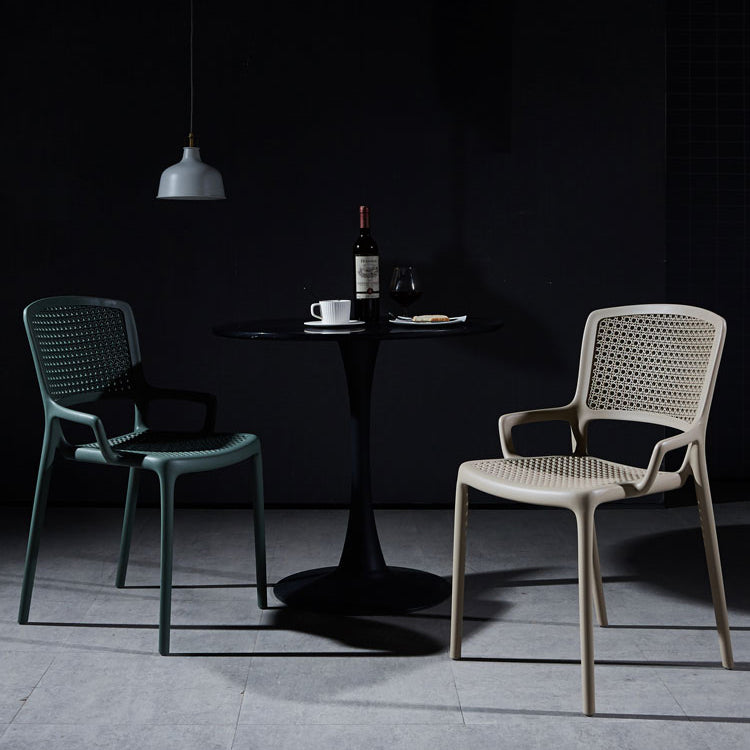 Contemporary Side Plastic Dining Room Chair Open Back Dining Side Chair for Home Use Clearhalo ' kitchen&dining_furn' 'Dining Chairs' 'Dining Tables & Seating' 'dining_chair' 'furn' 'furn_dining_chair' 'Furniture' 'furniture_dining_chair' 'Kitchen & Dining Furniture' 'kitchen' 3835756