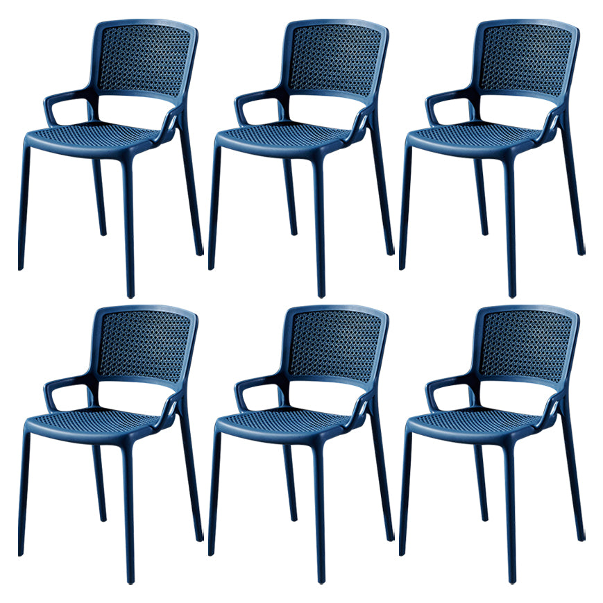 Contemporary Side Plastic Dining Room Chair Open Back Dining Side Chair for Home Use Blue 6 Piece Set Clearhalo ' kitchen&dining_furn' 'Dining Chairs' 'Dining Tables & Seating' 'dining_chair' 'furn' 'furn_dining_chair' 'Furniture' 'furniture_dining_chair' 'Kitchen & Dining Furniture' 'kitchen' 3835758