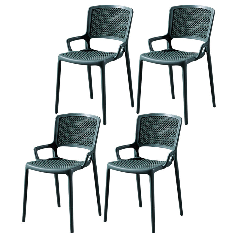 Contemporary Side Plastic Dining Room Chair Open Back Dining Side Chair for Home Use Green 4 Piece Set Clearhalo ' kitchen&dining_furn' 'Dining Chairs' 'Dining Tables & Seating' 'dining_chair' 'furn' 'furn_dining_chair' 'Furniture' 'furniture_dining_chair' 'Kitchen & Dining Furniture' 'kitchen' 3835760