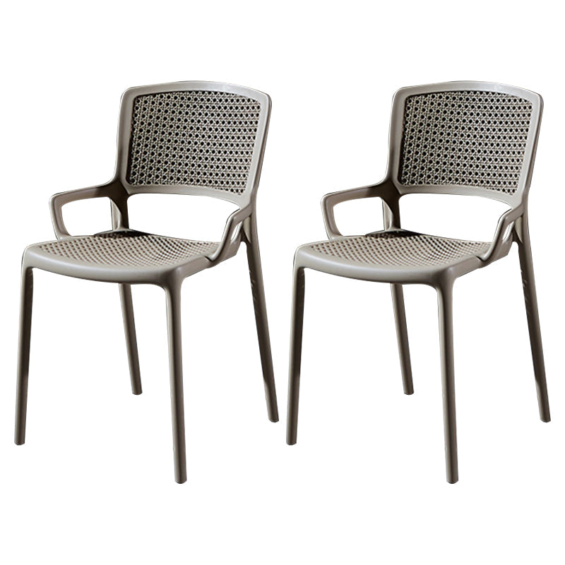 Contemporary Side Plastic Dining Room Chair Open Back Dining Side Chair for Home Use Khaki 2 Piece Set Clearhalo ' kitchen&dining_furn' 'Dining Chairs' 'Dining Tables & Seating' 'dining_chair' 'furn' 'furn_dining_chair' 'Furniture' 'furniture_dining_chair' 'Kitchen & Dining Furniture' 'kitchen' 3835762