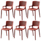 Contemporary Side Plastic Dining Room Chair Open Back Dining Side Chair for Home Use Orange-Red 6 Piece Set Clearhalo ' kitchen&dining_furn' 'Dining Chairs' 'Dining Tables & Seating' 'dining_chair' 'furn' 'furn_dining_chair' 'Furniture' 'furniture_dining_chair' 'Kitchen & Dining Furniture' 'kitchen' 3835767
