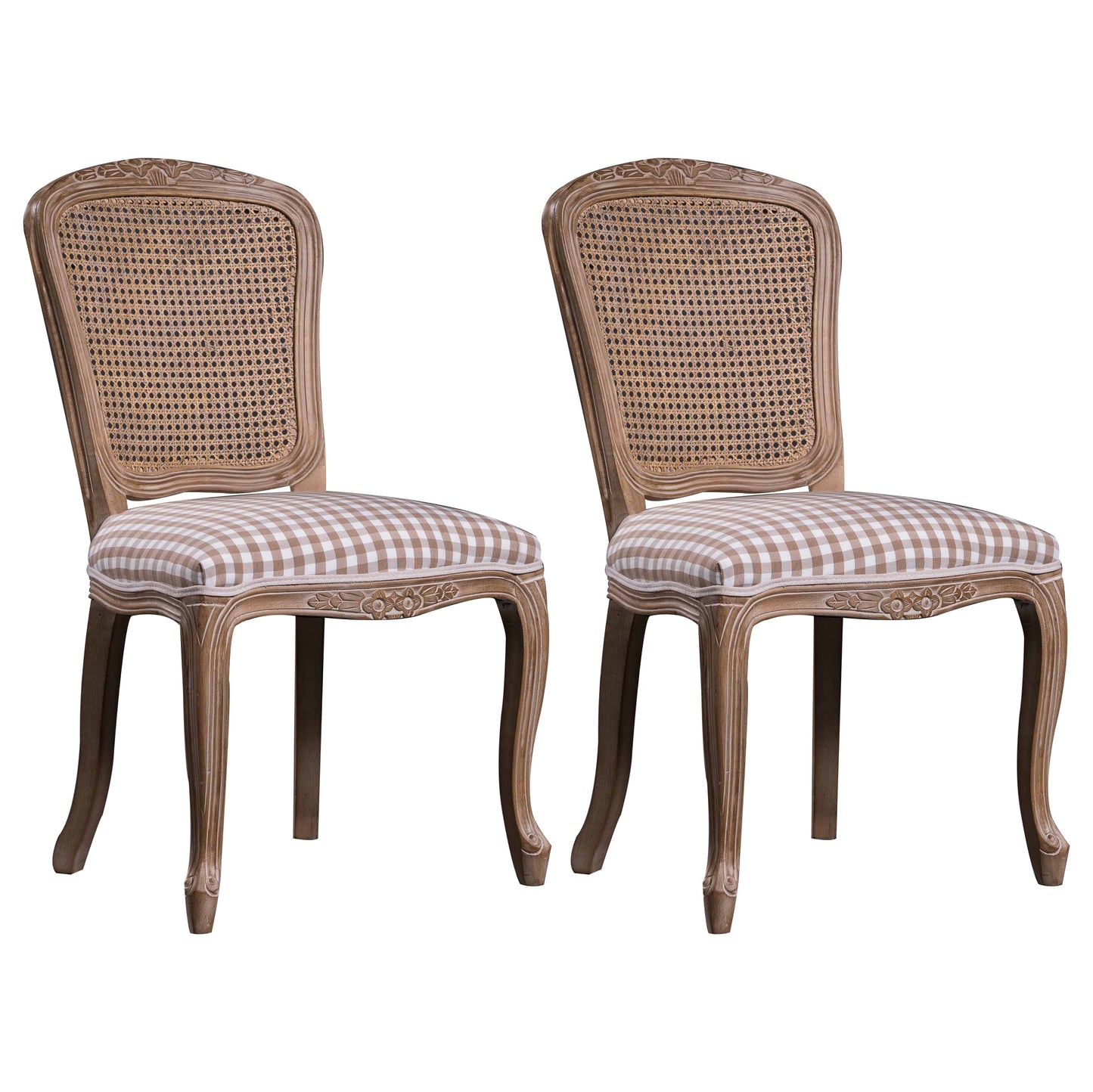 Solid Wood Country Style Dining Room Chairs Matte Finish Cane Back Dining Chairs White-Brown 2 Piece Set Clearhalo ' kitchen&dining_furn' 'Dining Chairs' 'Dining Tables & Seating' 'dining_chair' 'furn' 'furn_dining_chair' 'Furniture' 'furniture_dining_chair' 'Kitchen & Dining Furniture' 'kitchen' 3835769