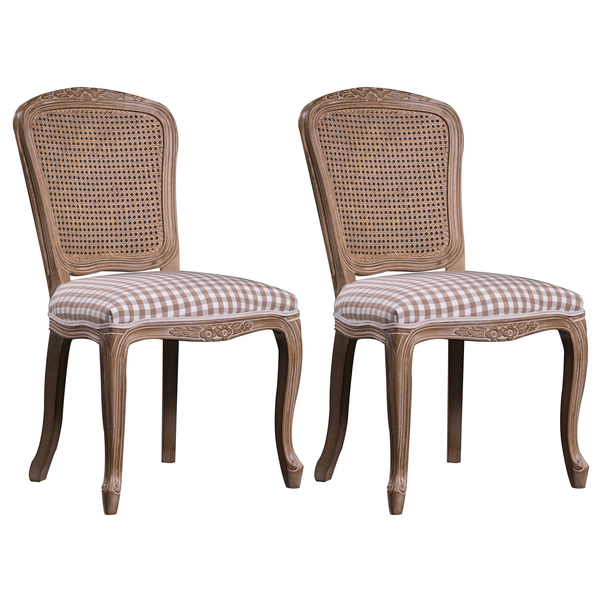 Solid Wood Country Style Dining Room Chairs Matte Finish Cane Back Dining Chairs White-Brown 2 Piece Set Clearhalo ' kitchen&dining_furn' 'Dining Chairs' 'Dining Tables & Seating' 'dining_chair' 'furn' 'furn_dining_chair' 'Furniture' 'furniture_dining_chair' 'Kitchen & Dining Furniture' 'kitchen' 3835769