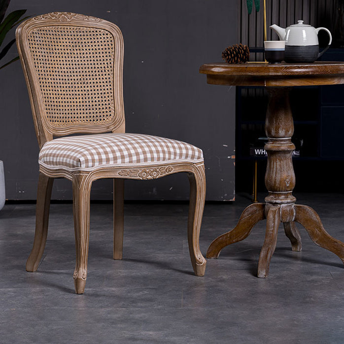 Solid Wood Country Style Dining Room Chairs Matte Finish Cane Back Dining Chairs White-Brown 1 Piece Clearhalo ' kitchen&dining_furn' 'Dining Chairs' 'Dining Tables & Seating' 'dining_chair' 'furn' 'furn_dining_chair' 'Furniture' 'furniture_dining_chair' 'Kitchen & Dining Furniture' 'kitchen' 3835771