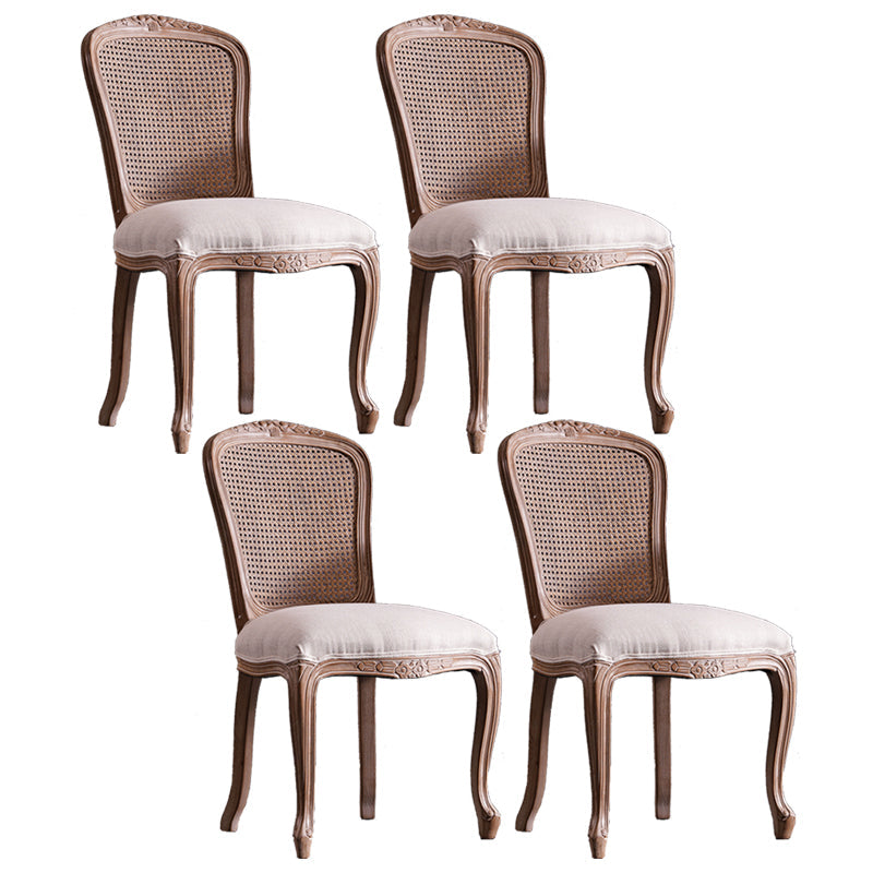 Solid Wood Country Style Dining Room Chairs Matte Finish Cane Back Dining Chairs White 4 Piece Set Clearhalo ' kitchen&dining_furn' 'Dining Chairs' 'Dining Tables & Seating' 'dining_chair' 'furn' 'furn_dining_chair' 'Furniture' 'furniture_dining_chair' 'Kitchen & Dining Furniture' 'kitchen' 3835784