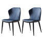 Minimalist Black Solid Back Dining Side Chair Metal Upholstered Dining Side Chair Dark Blue 2 Piece Set Clearhalo ' kitchen&dining_furn' 'Dining Chairs' 'Dining Tables & Seating' 'dining_chair' 'furn' 'furn_dining_chair' 'Furniture' 'furniture_dining_chair' 'Kitchen & Dining Furniture' 'kitchen' 3835801