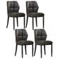 Leather Armless Dining Chairs Modern Upholstered Side Chairs with Metal Legs Black 4 Piece Set Black Clearhalo ' kitchen&dining_furn' 'Dining Chairs' 'Dining Tables & Seating' 'dining_chair' 'furn' 'furn_dining_chair' 'Furniture' 'furniture_dining_chair' 'Kitchen & Dining Furniture' 'kitchen' 3835818