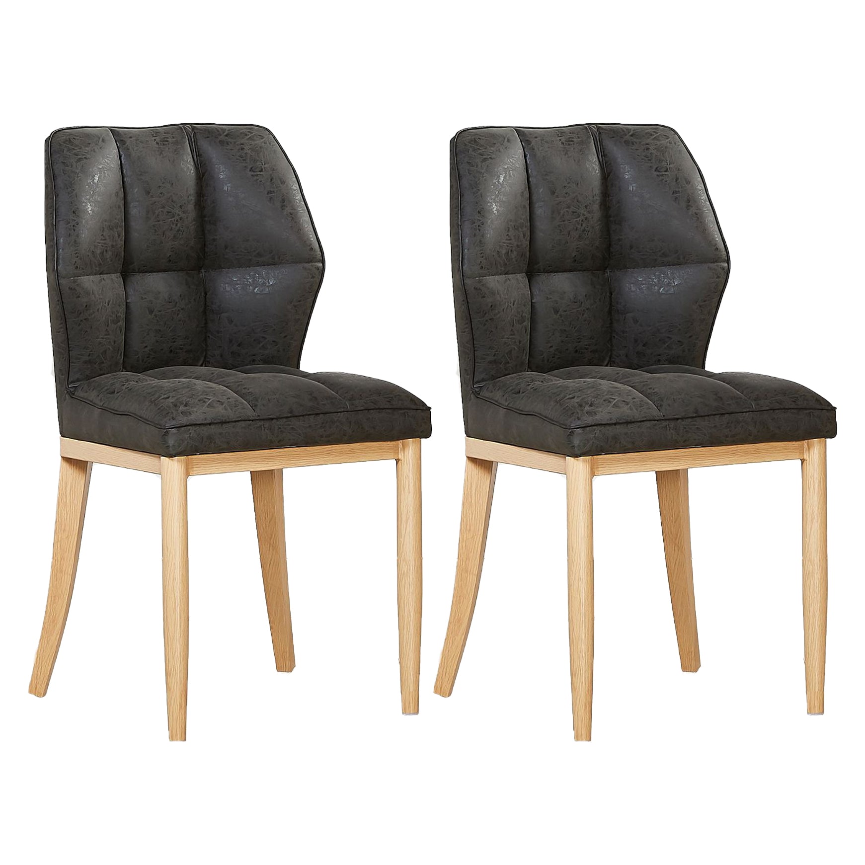 Leather Armless Dining Chairs Modern Upholstered Side Chairs with Metal Legs Black 2 Piece Set Natural Wood Clearhalo ' kitchen&dining_furn' 'Dining Chairs' 'Dining Tables & Seating' 'dining_chair' 'furn' 'furn_dining_chair' 'Furniture' 'furniture_dining_chair' 'Kitchen & Dining Furniture' 'kitchen' 3835822