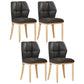 Leather Armless Dining Chairs Modern Upholstered Side Chairs with Metal Legs Black 4 Piece Set Natural Wood Clearhalo ' kitchen&dining_furn' 'Dining Chairs' 'Dining Tables & Seating' 'dining_chair' 'furn' 'furn_dining_chair' 'Furniture' 'furniture_dining_chair' 'Kitchen & Dining Furniture' 'kitchen' 3835823