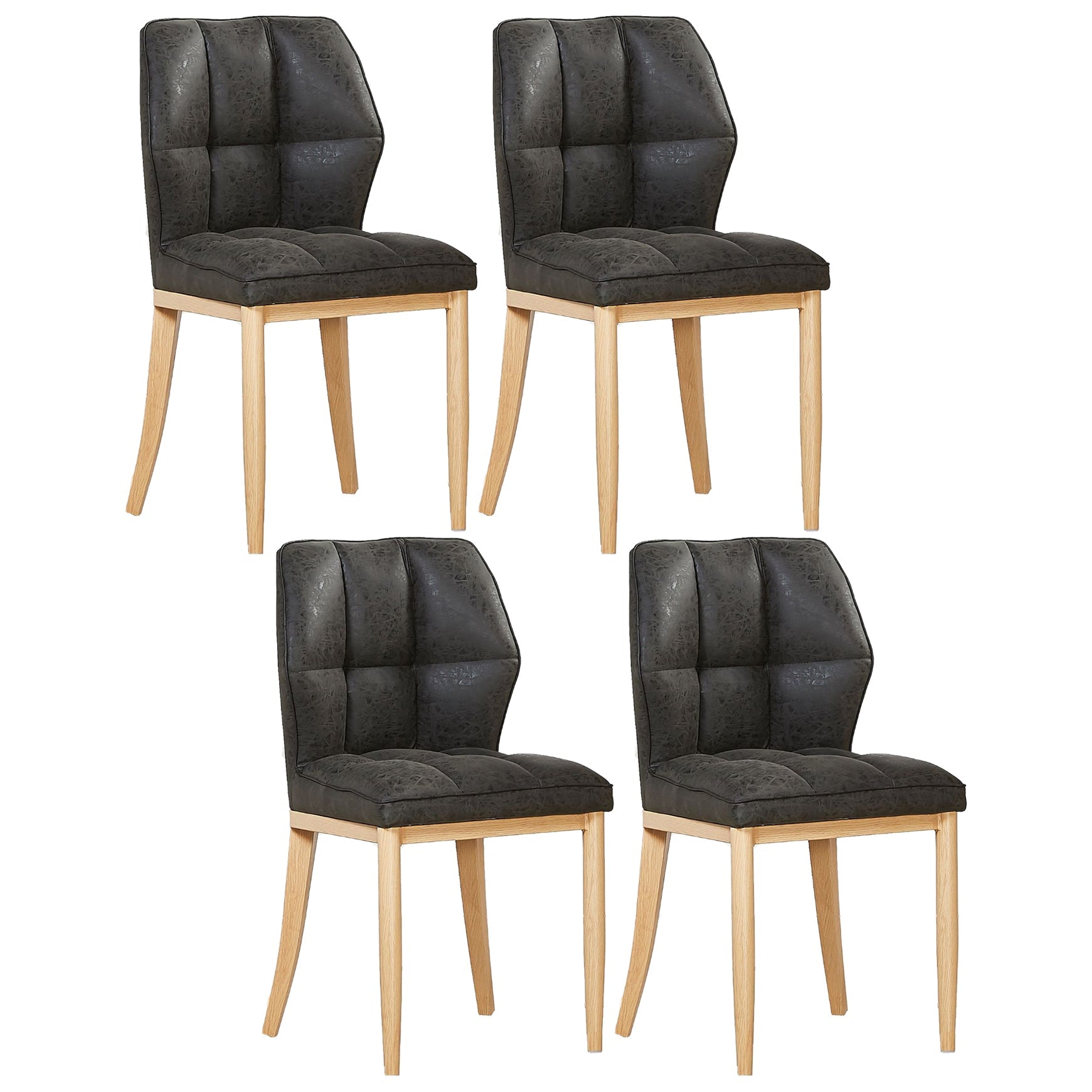 Leather Armless Dining Chairs Modern Upholstered Side Chairs with Metal Legs Black 4 Piece Set Natural Wood Clearhalo ' kitchen&dining_furn' 'Dining Chairs' 'Dining Tables & Seating' 'dining_chair' 'furn' 'furn_dining_chair' 'Furniture' 'furniture_dining_chair' 'Kitchen & Dining Furniture' 'kitchen' 3835823