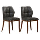 Leather Armless Dining Chairs Modern Upholstered Side Chairs with Metal Legs Black 2 Piece Set Walnut Clearhalo ' kitchen&dining_furn' 'Dining Chairs' 'Dining Tables & Seating' 'dining_chair' 'furn' 'furn_dining_chair' 'Furniture' 'furniture_dining_chair' 'Kitchen & Dining Furniture' 'kitchen' 3835828