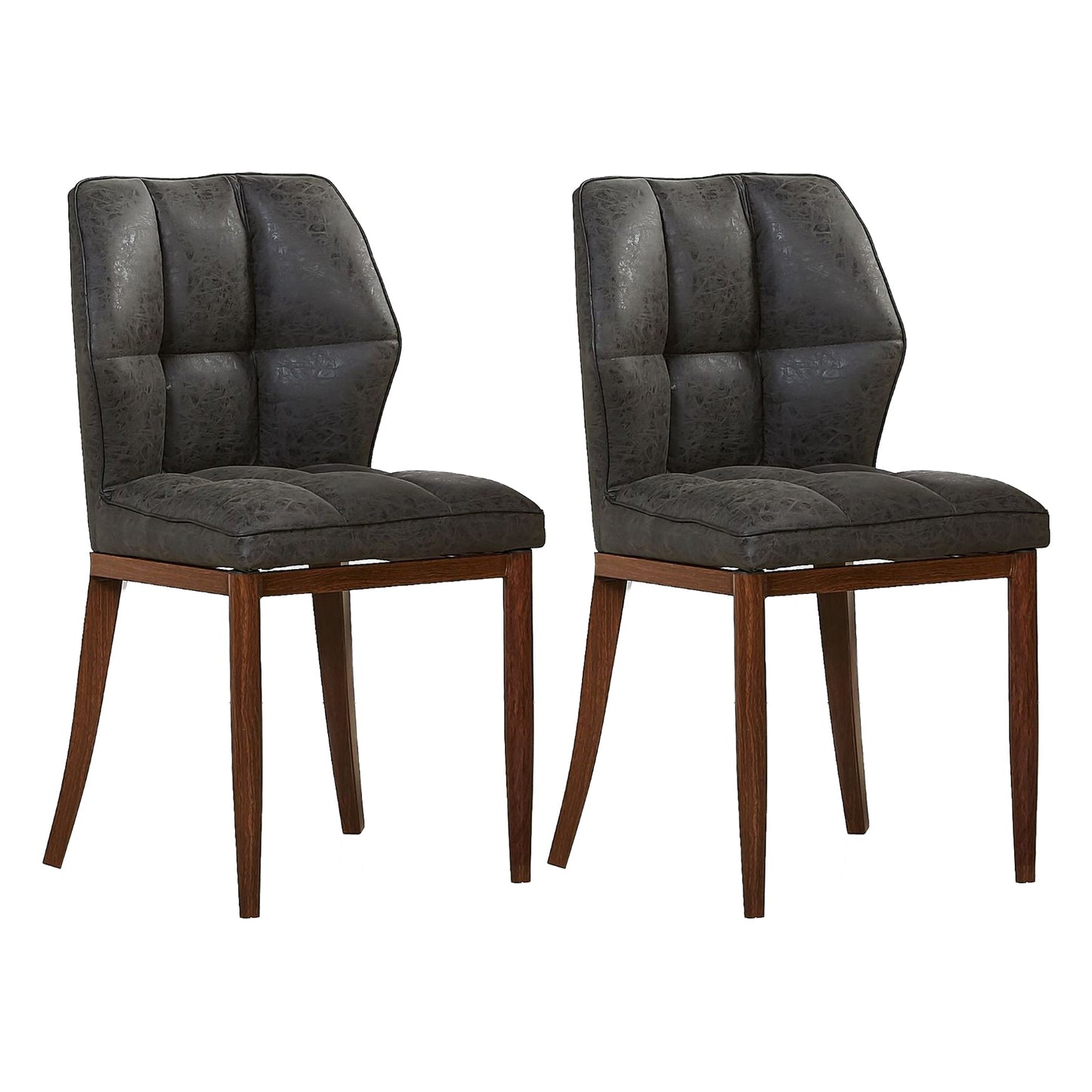 Leather Armless Dining Chairs Modern Upholstered Side Chairs with Metal Legs Black 2 Piece Set Walnut Clearhalo ' kitchen&dining_furn' 'Dining Chairs' 'Dining Tables & Seating' 'dining_chair' 'furn' 'furn_dining_chair' 'Furniture' 'furniture_dining_chair' 'Kitchen & Dining Furniture' 'kitchen' 3835828