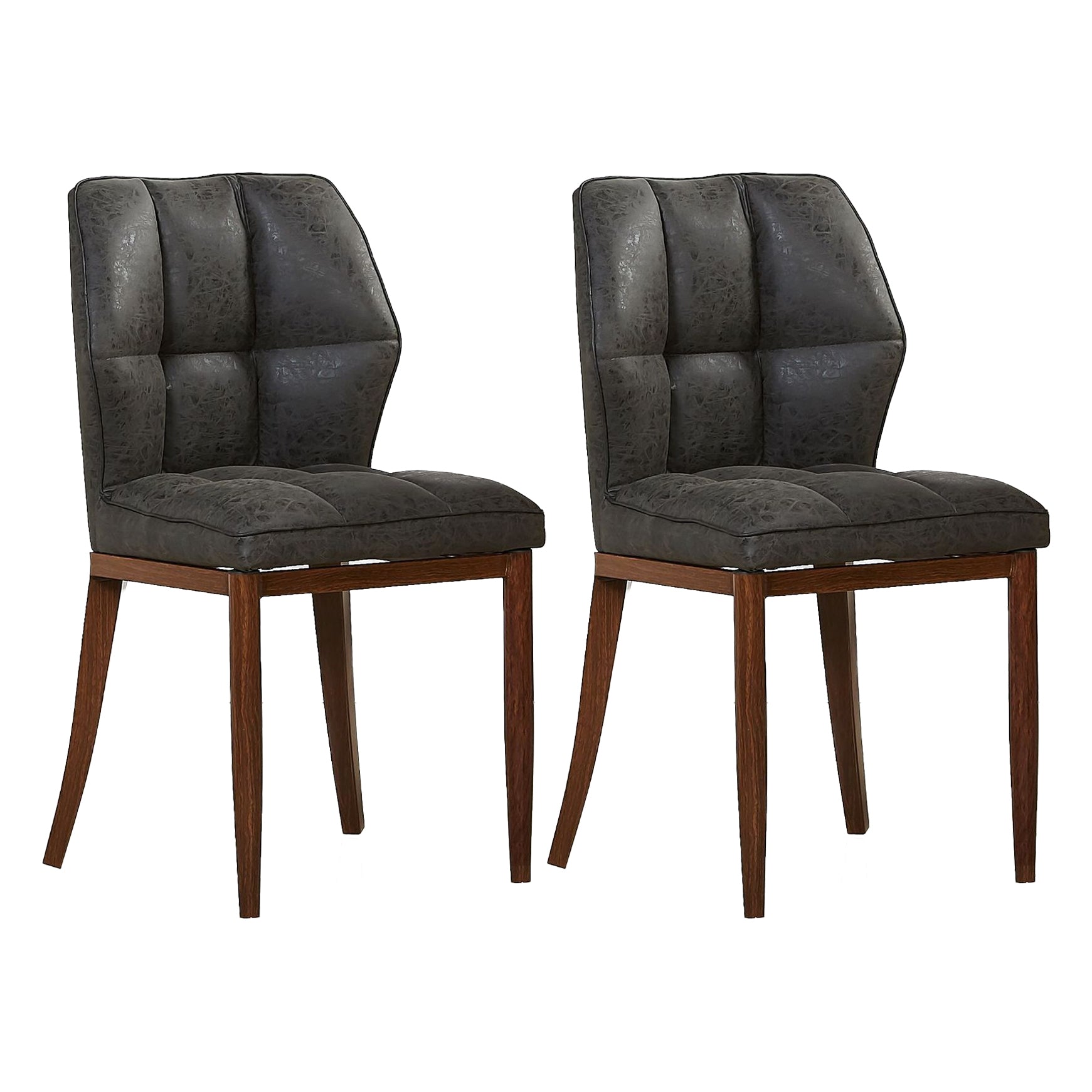Leather Armless Dining Chairs Modern Upholstered Side Chairs with Metal Legs Black 2 Piece Set Walnut Clearhalo ' kitchen&dining_furn' 'Dining Chairs' 'Dining Tables & Seating' 'dining_chair' 'furn' 'furn_dining_chair' 'Furniture' 'furniture_dining_chair' 'Kitchen & Dining Furniture' 'kitchen' 3835828