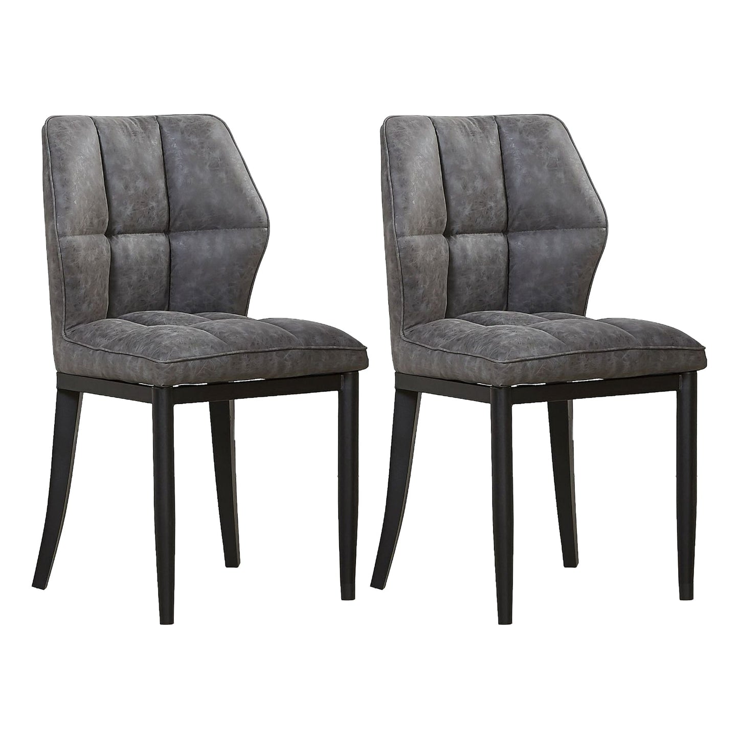 Leather Armless Dining Chairs Modern Upholstered Side Chairs with Metal Legs Light Gray 2 Piece Set Black Clearhalo ' kitchen&dining_furn' 'Dining Chairs' 'Dining Tables & Seating' 'dining_chair' 'furn' 'furn_dining_chair' 'Furniture' 'furniture_dining_chair' 'Kitchen & Dining Furniture' 'kitchen' 3835833