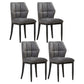 Leather Armless Dining Chairs Modern Upholstered Side Chairs with Metal Legs Light Gray 4 Piece Set Black Clearhalo ' kitchen&dining_furn' 'Dining Chairs' 'Dining Tables & Seating' 'dining_chair' 'furn' 'furn_dining_chair' 'Furniture' 'furniture_dining_chair' 'Kitchen & Dining Furniture' 'kitchen' 3835835
