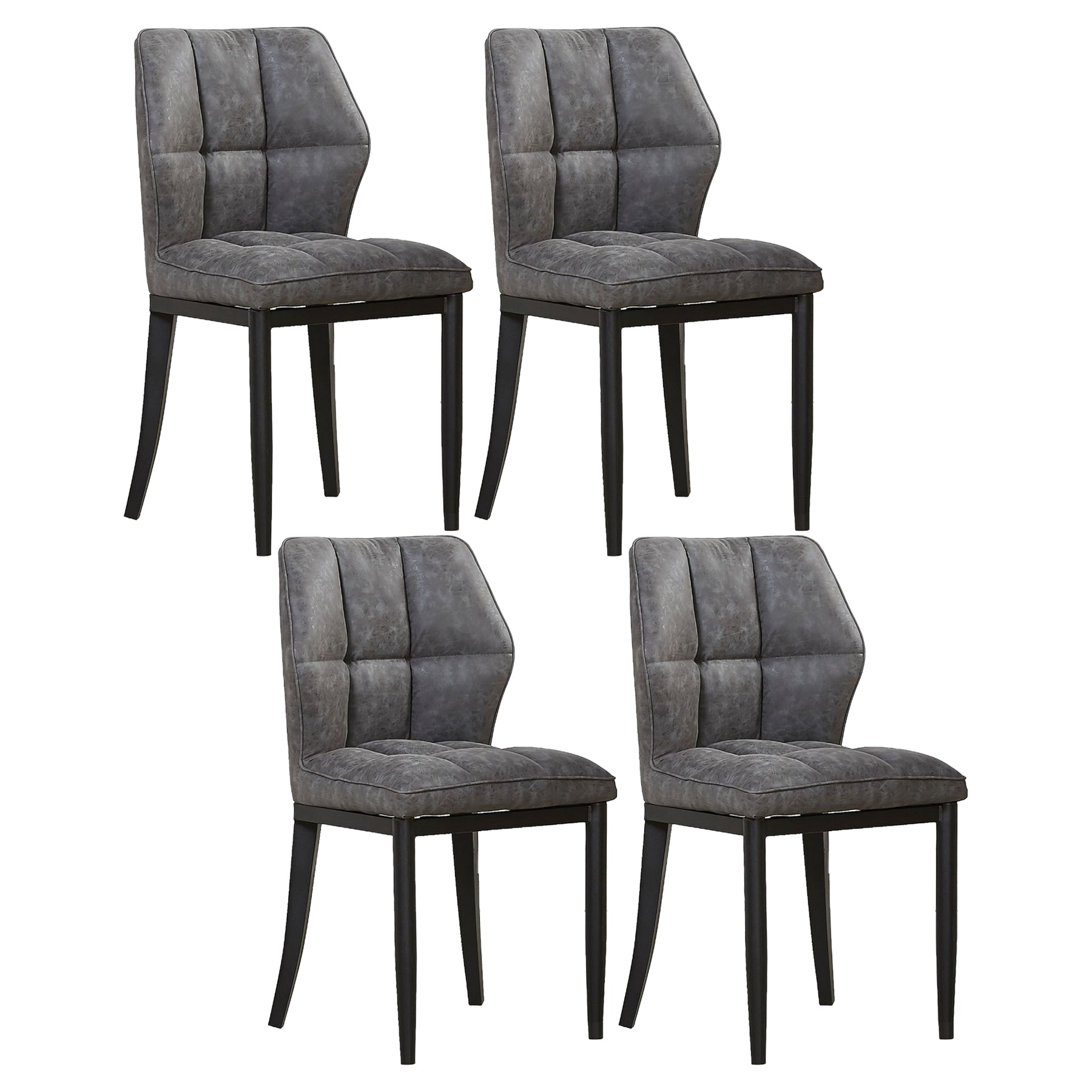 Leather Armless Dining Chairs Modern Upholstered Side Chairs with Metal Legs Light Gray 4 Piece Set Black Clearhalo ' kitchen&dining_furn' 'Dining Chairs' 'Dining Tables & Seating' 'dining_chair' 'furn' 'furn_dining_chair' 'Furniture' 'furniture_dining_chair' 'Kitchen & Dining Furniture' 'kitchen' 3835835