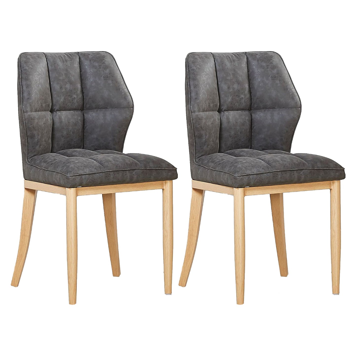 Leather Armless Dining Chairs Modern Upholstered Side Chairs with Metal Legs Light Gray 2 Piece Set Natural Wood Clearhalo ' kitchen&dining_furn' 'Dining Chairs' 'Dining Tables & Seating' 'dining_chair' 'furn' 'furn_dining_chair' 'Furniture' 'furniture_dining_chair' 'Kitchen & Dining Furniture' 'kitchen' 3835837