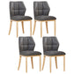 Leather Armless Dining Chairs Modern Upholstered Side Chairs with Metal Legs Light Gray 4 Piece Set Natural Wood Clearhalo ' kitchen&dining_furn' 'Dining Chairs' 'Dining Tables & Seating' 'dining_chair' 'furn' 'furn_dining_chair' 'Furniture' 'furniture_dining_chair' 'Kitchen & Dining Furniture' 'kitchen' 3835838