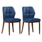 Leather Armless Dining Chairs Modern Upholstered Side Chairs with Metal Legs Blue 2 Piece Set Walnut Clearhalo ' kitchen&dining_furn' 'Dining Chairs' 'Dining Tables & Seating' 'dining_chair' 'furn' 'furn_dining_chair' 'Furniture' 'furniture_dining_chair' 'Kitchen & Dining Furniture' 'kitchen' 3835849