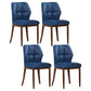 Leather Armless Dining Chairs Modern Upholstered Side Chairs with Metal Legs Blue 4 Piece Set Walnut Clearhalo ' kitchen&dining_furn' 'Dining Chairs' 'Dining Tables & Seating' 'dining_chair' 'furn' 'furn_dining_chair' 'Furniture' 'furniture_dining_chair' 'Kitchen & Dining Furniture' 'kitchen' 3835850