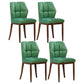 Leather Armless Dining Chairs Modern Upholstered Side Chairs with Metal Legs Green 4 Piece Set Walnut Clearhalo ' kitchen&dining_furn' 'Dining Chairs' 'Dining Tables & Seating' 'dining_chair' 'furn' 'furn_dining_chair' 'Furniture' 'furniture_dining_chair' 'Kitchen & Dining Furniture' 'kitchen' 3835859
