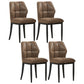 Leather Armless Dining Chairs Modern Upholstered Side Chairs with Metal Legs Coffee 4 Piece Set Black Clearhalo ' kitchen&dining_furn' 'Dining Chairs' 'Dining Tables & Seating' 'dining_chair' 'furn' 'furn_dining_chair' 'Furniture' 'furniture_dining_chair' 'Kitchen & Dining Furniture' 'kitchen' 3835862