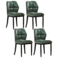 Leather Armless Dining Chairs Modern Upholstered Side Chairs with Metal Legs Blackish Green 4 Piece Set Black Clearhalo ' kitchen&dining_furn' 'Dining Chairs' 'Dining Tables & Seating' 'dining_chair' 'furn' 'furn_dining_chair' 'Furniture' 'furniture_dining_chair' 'Kitchen & Dining Furniture' 'kitchen' 3835870