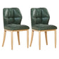 Leather Armless Dining Chairs Modern Upholstered Side Chairs with Metal Legs Blackish Green 2 Piece Set Natural Wood Clearhalo ' kitchen&dining_furn' 'Dining Chairs' 'Dining Tables & Seating' 'dining_chair' 'furn' 'furn_dining_chair' 'Furniture' 'furniture_dining_chair' 'Kitchen & Dining Furniture' 'kitchen' 3835872