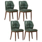 Leather Armless Dining Chairs Modern Upholstered Side Chairs with Metal Legs Blackish Green 4 Piece Set Walnut Clearhalo ' kitchen&dining_furn' 'Dining Chairs' 'Dining Tables & Seating' 'dining_chair' 'furn' 'furn_dining_chair' 'Furniture' 'furniture_dining_chair' 'Kitchen & Dining Furniture' 'kitchen' 3835876