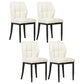 Leather Armless Dining Chairs Modern Upholstered Side Chairs with Metal Legs Off-White 4 Piece Set Black Clearhalo ' kitchen&dining_furn' 'Dining Chairs' 'Dining Tables & Seating' 'dining_chair' 'furn' 'furn_dining_chair' 'Furniture' 'furniture_dining_chair' 'Kitchen & Dining Furniture' 'kitchen' 3835879