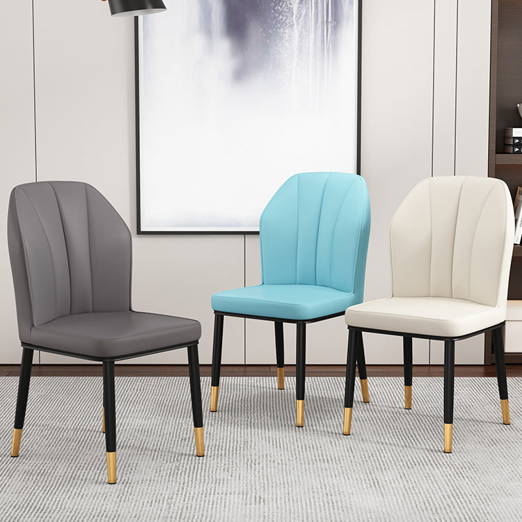 Modern Kitchen Leather Dining Chair 36"H Parsons Chair with Metal Legs Clearhalo ' kitchen&dining_furn' 'Dining Chairs' 'Dining Tables & Seating' 'dining_chair' 'furn' 'furn_dining_chair' 'Furniture' 'furniture_dining_chair' 'Kitchen & Dining Furniture' 'kitchen' 3835890