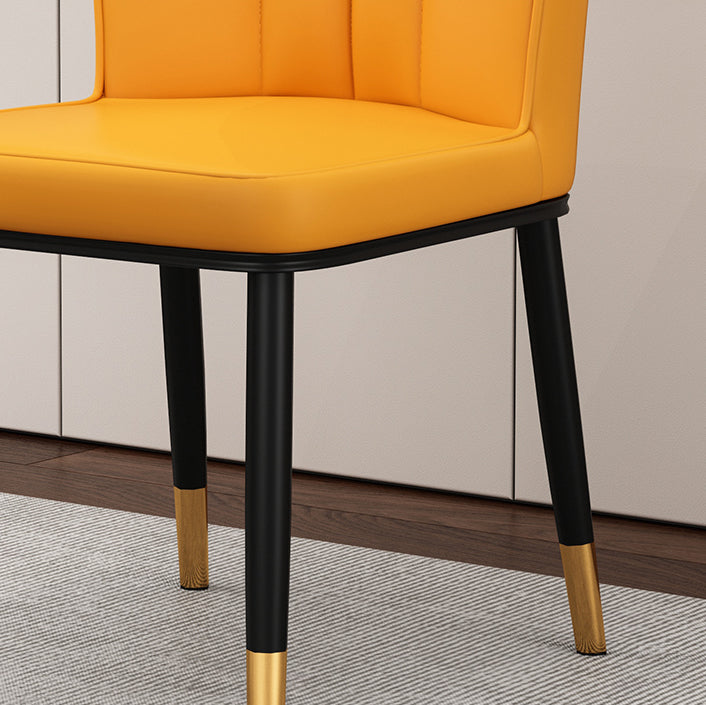 Modern Kitchen Leather Dining Chair 36"H Parsons Chair with Metal Legs Clearhalo ' kitchen&dining_furn' 'Dining Chairs' 'Dining Tables & Seating' 'dining_chair' 'furn' 'furn_dining_chair' 'Furniture' 'furniture_dining_chair' 'Kitchen & Dining Furniture' 'kitchen' 3835902