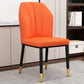 Modern Kitchen Leather Dining Chair 36"H Parsons Chair with Metal Legs Orange 1 Piece Brass Gold Clearhalo ' kitchen&dining_furn' 'Dining Chairs' 'Dining Tables & Seating' 'dining_chair' 'furn' 'furn_dining_chair' 'Furniture' 'furniture_dining_chair' 'Kitchen & Dining Furniture' 'kitchen' 3835918
