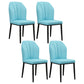Modern Kitchen Leather Dining Chair 36"H Parsons Chair with Metal Legs Light Blue 4 Piece Set Black Clearhalo ' kitchen&dining_furn' 'Dining Chairs' 'Dining Tables & Seating' 'dining_chair' 'furn' 'furn_dining_chair' 'Furniture' 'furniture_dining_chair' 'Kitchen & Dining Furniture' 'kitchen' 3835923