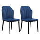 Modern Kitchen Leather Dining Chair 36"H Parsons Chair with Metal Legs Dark Blue 2 Piece Set Black Clearhalo ' kitchen&dining_furn' 'Dining Chairs' 'Dining Tables & Seating' 'dining_chair' 'furn' 'furn_dining_chair' 'Furniture' 'furniture_dining_chair' 'Kitchen & Dining Furniture' 'kitchen' 3835928