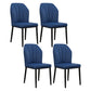 Modern Kitchen Leather Dining Chair 36"H Parsons Chair with Metal Legs Dark Blue 4 Piece Set Black Clearhalo ' kitchen&dining_furn' 'Dining Chairs' 'Dining Tables & Seating' 'dining_chair' 'furn' 'furn_dining_chair' 'Furniture' 'furniture_dining_chair' 'Kitchen & Dining Furniture' 'kitchen' 3835929