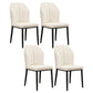 Modern Kitchen Leather Dining Chair 36"H Parsons Chair with Metal Legs Off-White 4 Piece Set Black Clearhalo ' kitchen&dining_furn' 'Dining Chairs' 'Dining Tables & Seating' 'dining_chair' 'furn' 'furn_dining_chair' 'Furniture' 'furniture_dining_chair' 'Kitchen & Dining Furniture' 'kitchen' 3835947