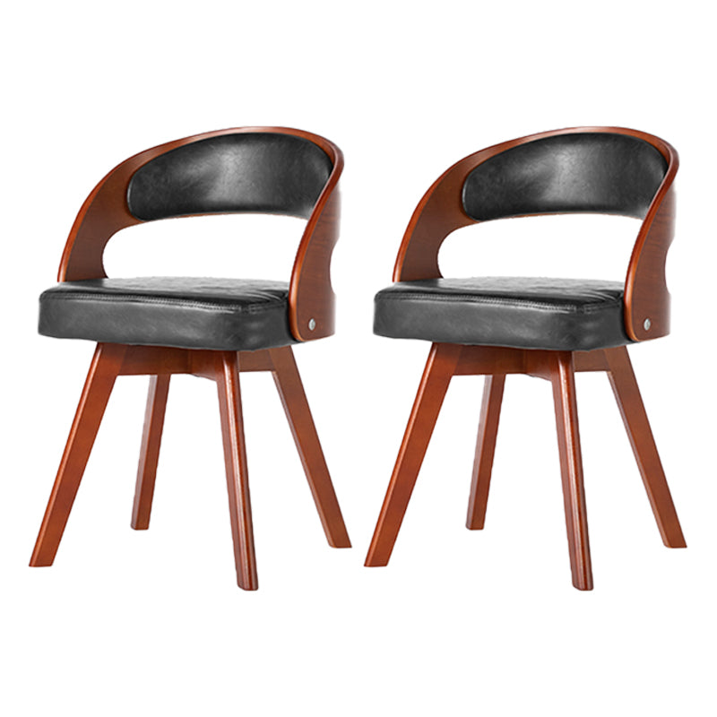 Wood Modern Dining Arm Chair with Color Cushion Open Back Dining Side Chair for Home Black 2 Piece Set Clearhalo ' kitchen&dining_furn' 'Dining Chairs' 'Dining Tables & Seating' 'dining_chair' 'furn' 'furn_dining_chair' 'Furniture' 'furniture_dining_chair' 'Kitchen & Dining Furniture' 'kitchen' 3835953