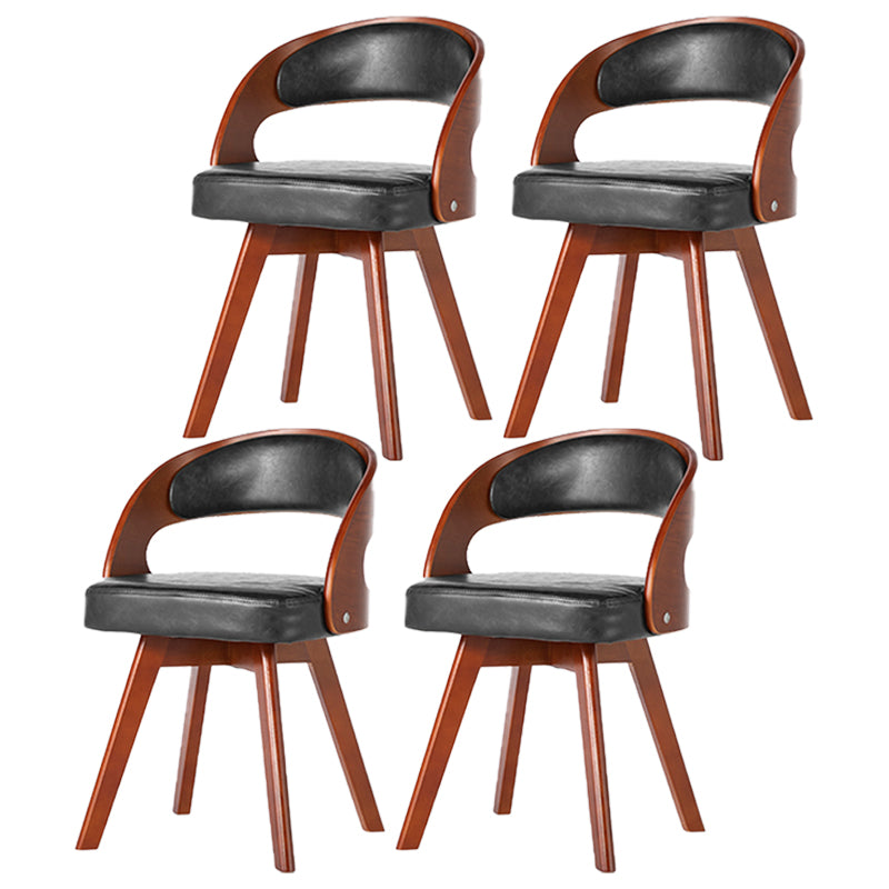 Wood Modern Dining Arm Chair with Color Cushion Open Back Dining Side Chair for Home Black 4 Piece Set Clearhalo ' kitchen&dining_furn' 'Dining Chairs' 'Dining Tables & Seating' 'dining_chair' 'furn' 'furn_dining_chair' 'Furniture' 'furniture_dining_chair' 'Kitchen & Dining Furniture' 'kitchen' 3835955