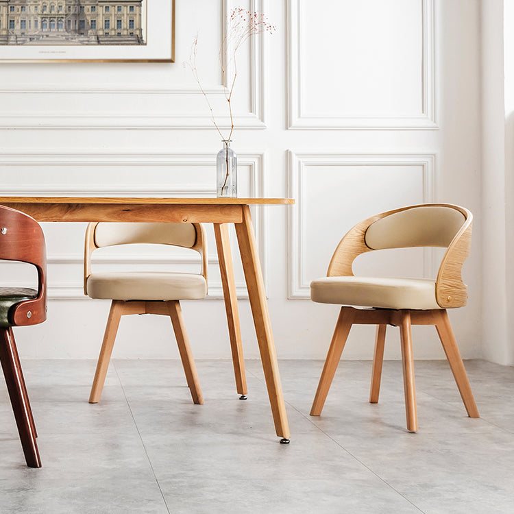 Wood Modern Dining Arm Chair with Color Cushion Open Back Dining Side Chair for Home Clearhalo ' kitchen&dining_furn' 'Dining Chairs' 'Dining Tables & Seating' 'dining_chair' 'furn' 'furn_dining_chair' 'Furniture' 'furniture_dining_chair' 'Kitchen & Dining Furniture' 'kitchen' 3835957