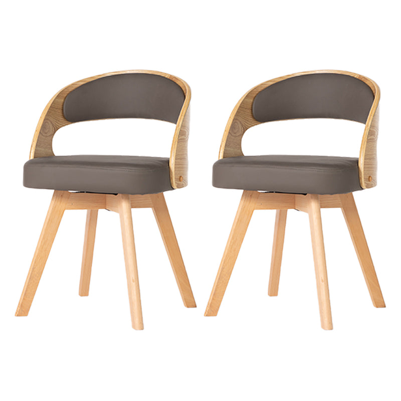 Wood Modern Dining Arm Chair with Color Cushion Open Back Dining Side Chair for Home Grey 2 Piece Set Clearhalo ' kitchen&dining_furn' 'Dining Chairs' 'Dining Tables & Seating' 'dining_chair' 'furn' 'furn_dining_chair' 'Furniture' 'furniture_dining_chair' 'Kitchen & Dining Furniture' 'kitchen' 3835960