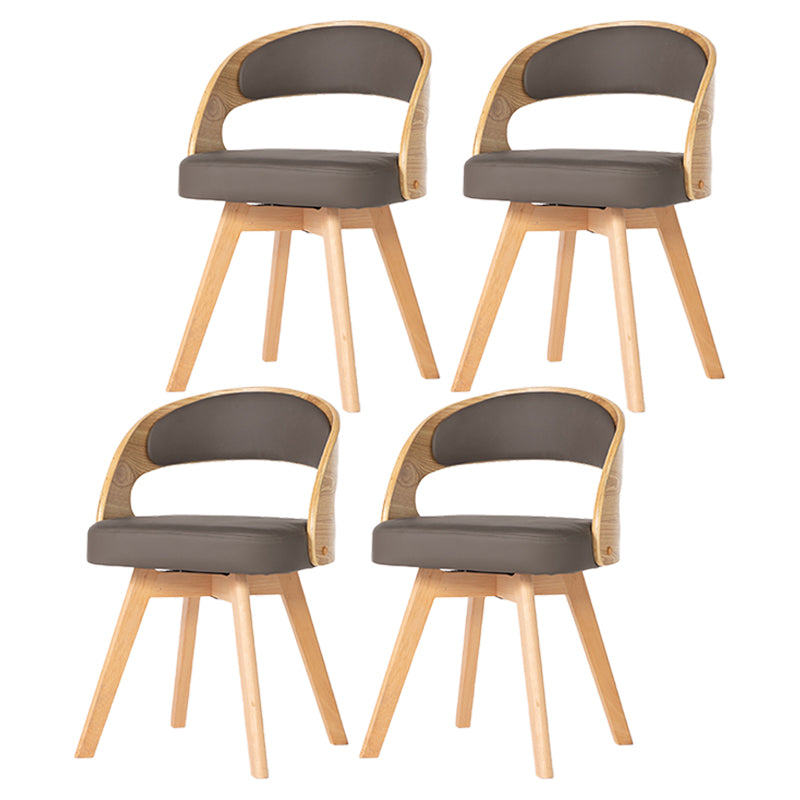 Wood Modern Dining Arm Chair with Color Cushion Open Back Dining Side Chair for Home Grey 4 Piece Set Clearhalo ' kitchen&dining_furn' 'Dining Chairs' 'Dining Tables & Seating' 'dining_chair' 'furn' 'furn_dining_chair' 'Furniture' 'furniture_dining_chair' 'Kitchen & Dining Furniture' 'kitchen' 3835961
